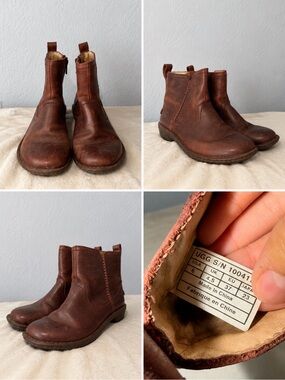UGG Brown Leather Ankle Boots – Women’s Size 6